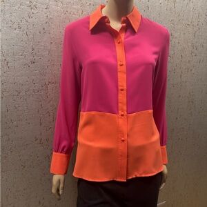 Bar III  created for Macy’s New w/Tags Vibrant Pink and Orange Button-Down Shirt